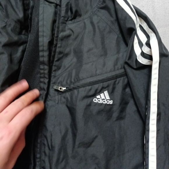 size large unisex Adidas 3 stripped jacket - Picture 2 of 4